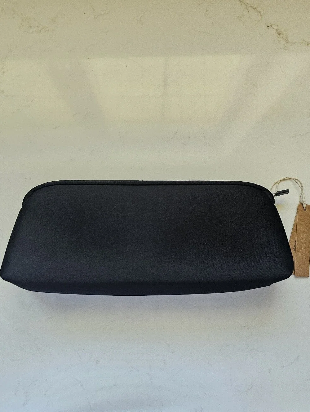 Skims Black Embossed Loho Neoprene Pouch Cosmetic Swim Beach Bag